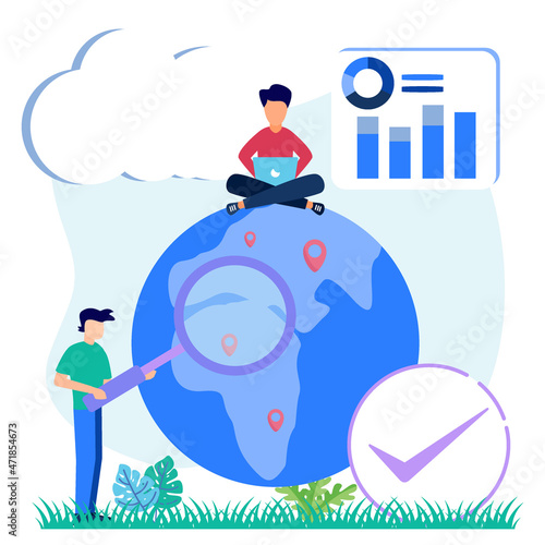Illustration vector graphic cartoon character of international financial growth