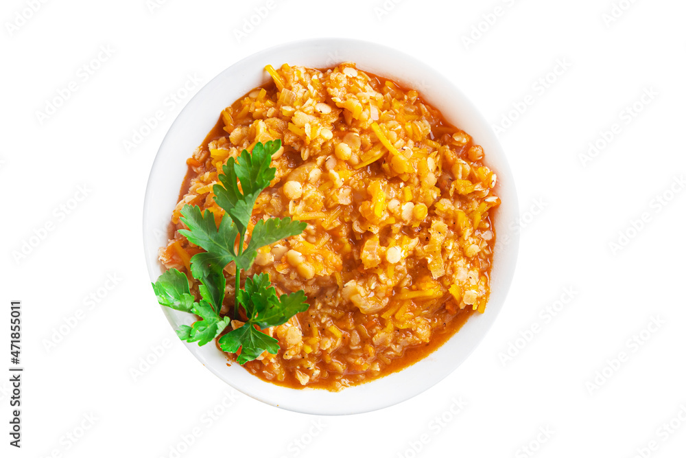 red lentils food stewed legumes spices ready to eat meal snack on the table copy space food background red lentils food stewed legumes spices ready to eat meal snack on the table copy space food background