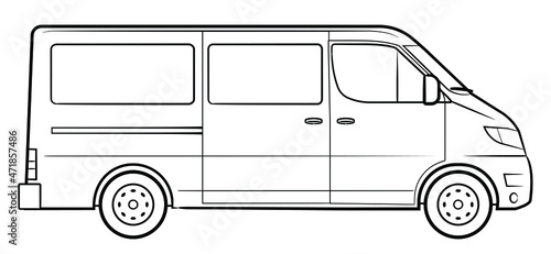 Passenger van vector stock illustration.
