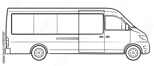 Passenger van vector stock illustration.