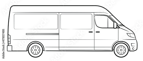 Cargo van vector stock illustration.