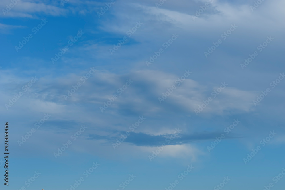 Natural background with white clouds on a blue sky