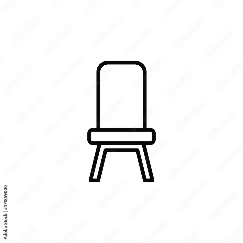 Chair, Seat Line Icon, Vector, Illustration, Logo Template. Suitable For Many Purposes. Chair, Seat Line Icon, Vector, Illustration, Logo Template. Suitable For Many Purposes.