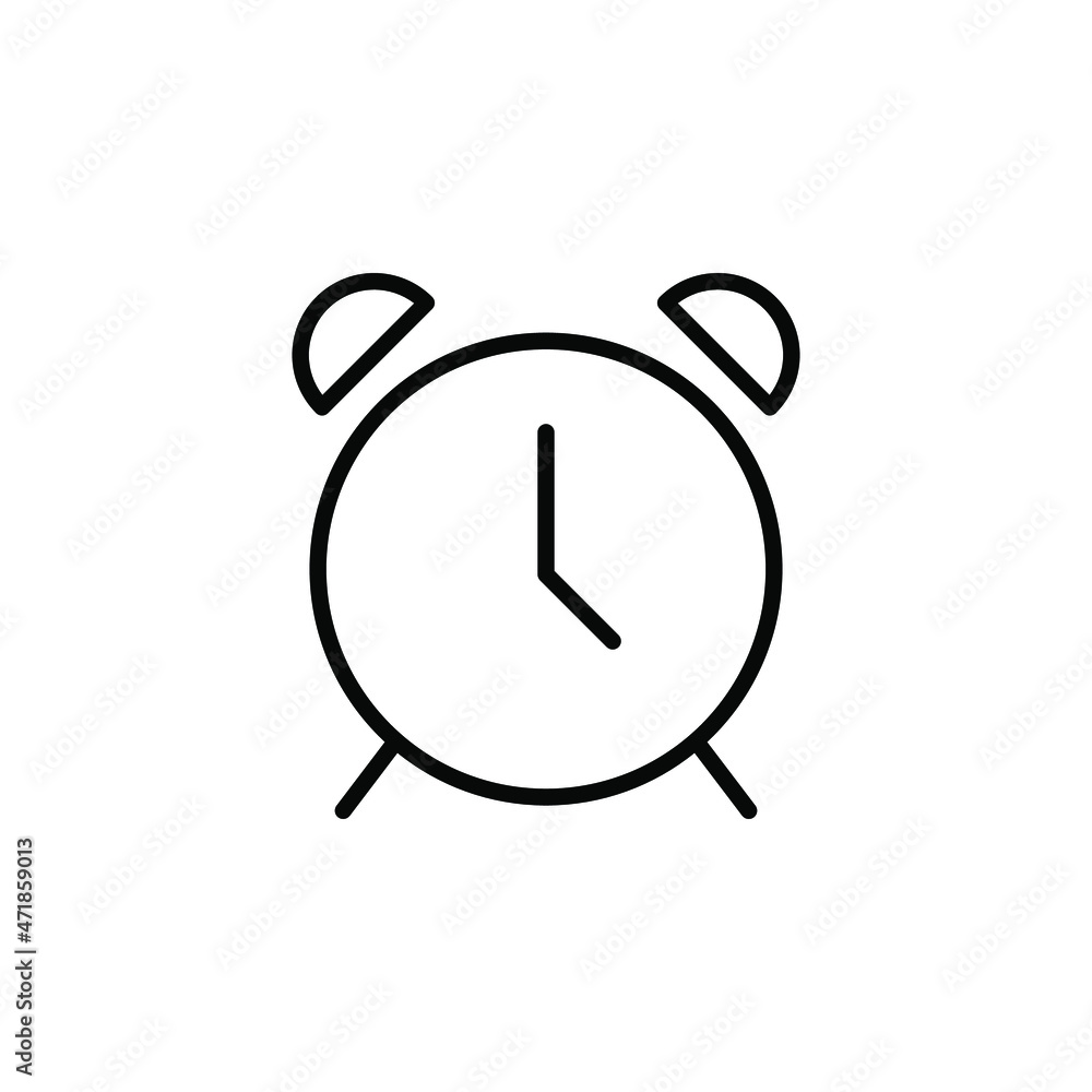 Alarm, Timer, Clock, Time, Minute, Hour, Ring Line Icon, Vector, Illustration, Logo Template. Suitable For Many Purposes. Alarm, Timer, Clock, Time, Minute, Hour, Ring Line Icon, Vector, Illustration, Logo Template. Suitable For Many Purposes.