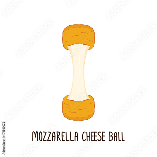 Mozzarella cheese ball vector. Mozzarella cheese ball on white background. Cheese stretch.