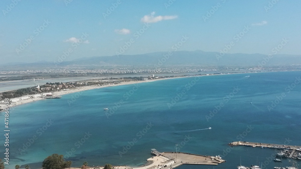 aerial view of the gulf of Cagliari