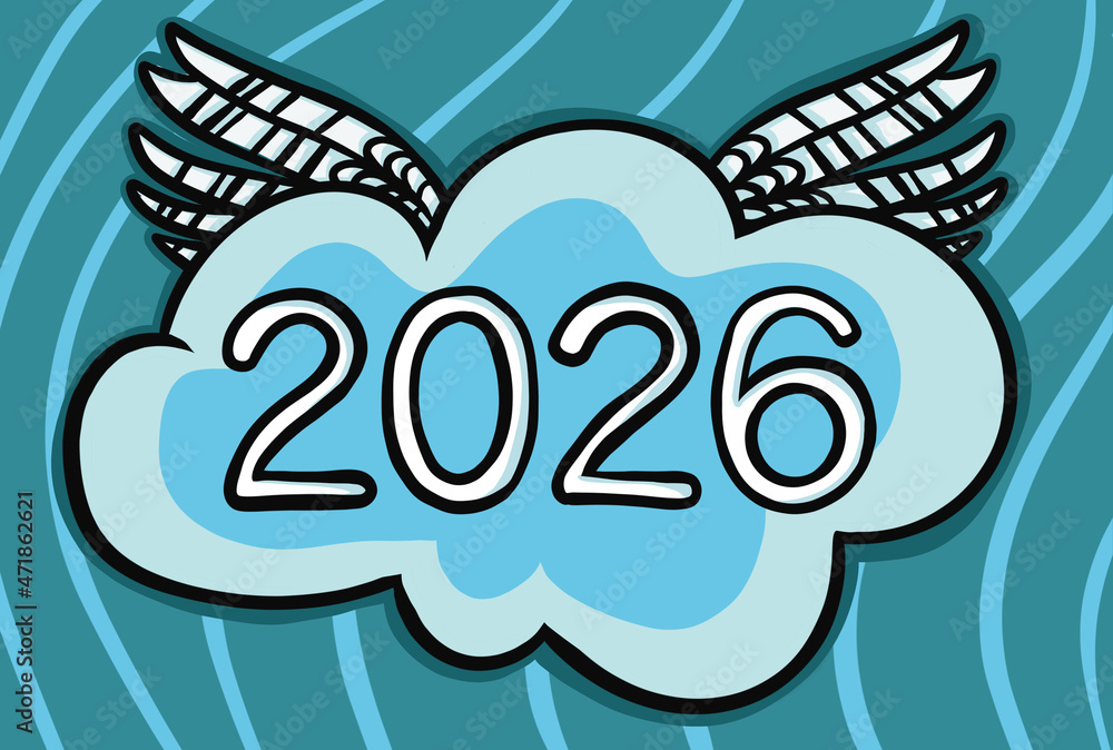 Obraz premium 2026 Happy New Year logo text design. 2026 number design template. Brochure design template.