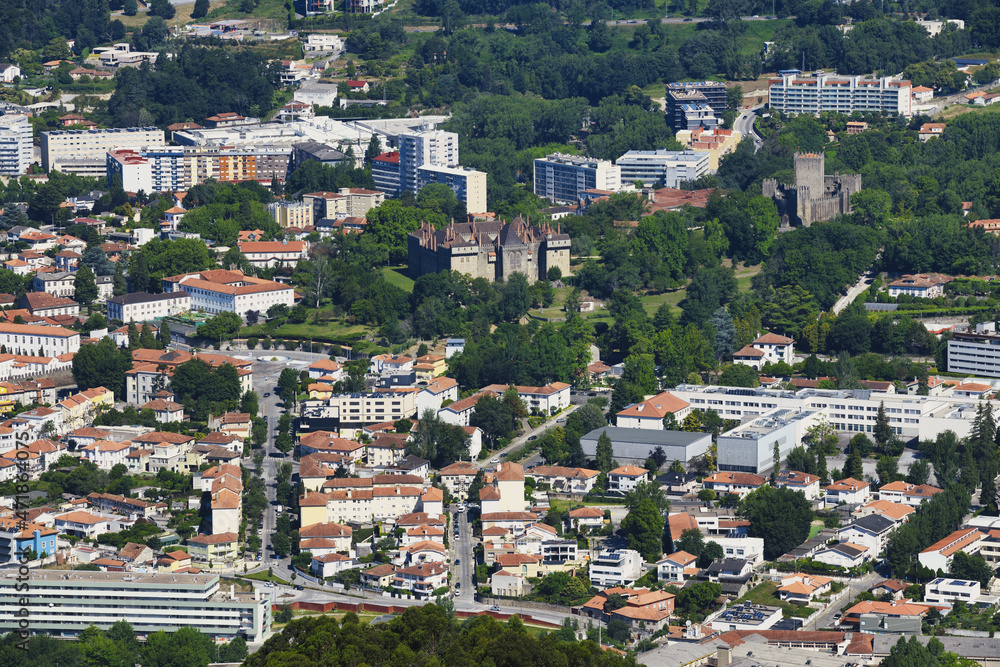 Aerial view of Guimaraes city center, Minho, Portugal