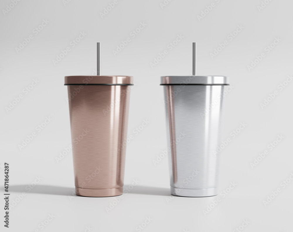 Stainless thermos water bottle mockup, steel coffee bottle Stainless thermos water bottle mockup, steel coffee bottle