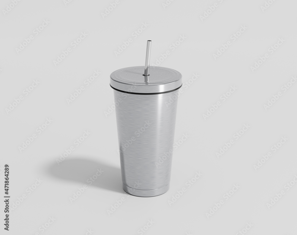 Stainless thermos water bottle mockup, steel coffee bottle Stainless thermos water bottle mockup, steel coffee bottle