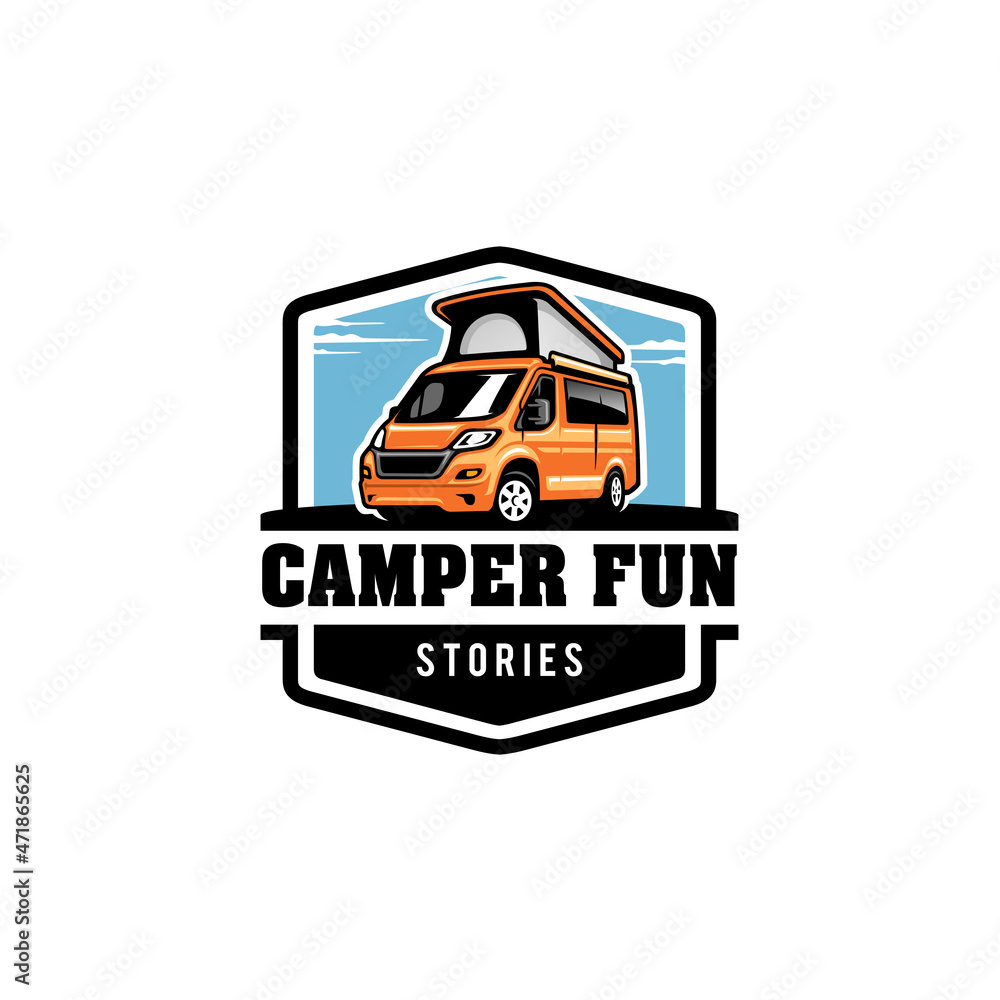 RV - camper van - caravan - motor home logo vector RV - camper van - caravan - motor home logo vector