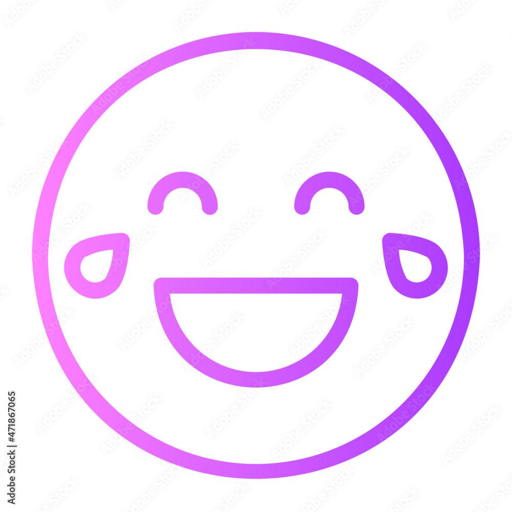 laughing gradient icon
