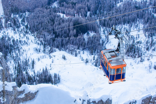 Gondola lift on ski resort © destillat