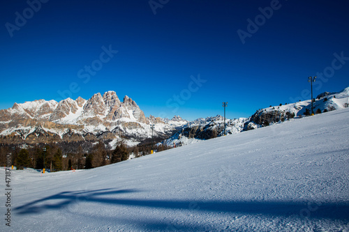 Dolomities winter mountains ski resort