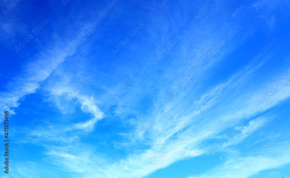 Fototapeta premium Blue sky with clouds closeup
