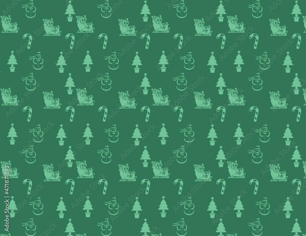 seamless background with Christmas elements in green seamless background with Christmas elements in green