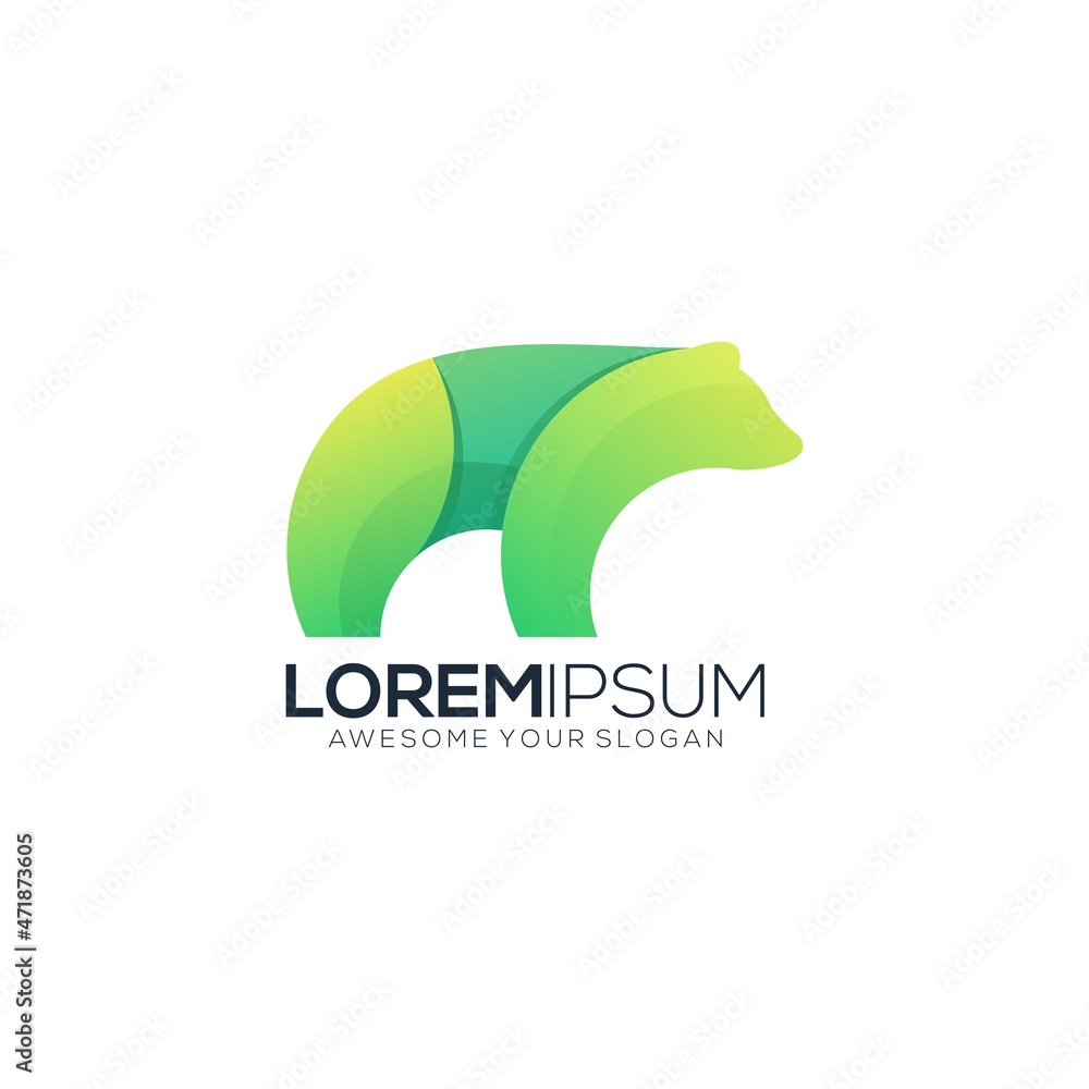 Bear modern gradient colorful logo template Bear modern gradient colorful logo template