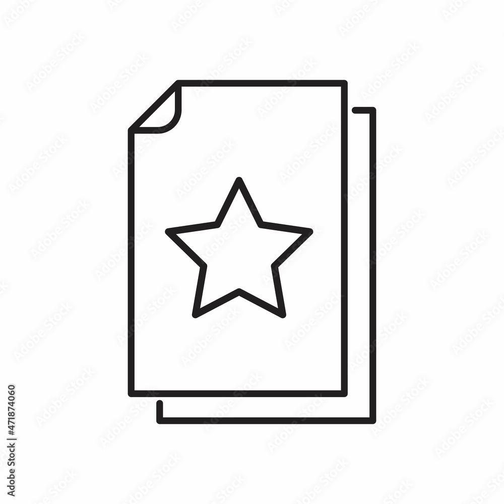 Document with star icon in comic style. Document with star icon in comic style.