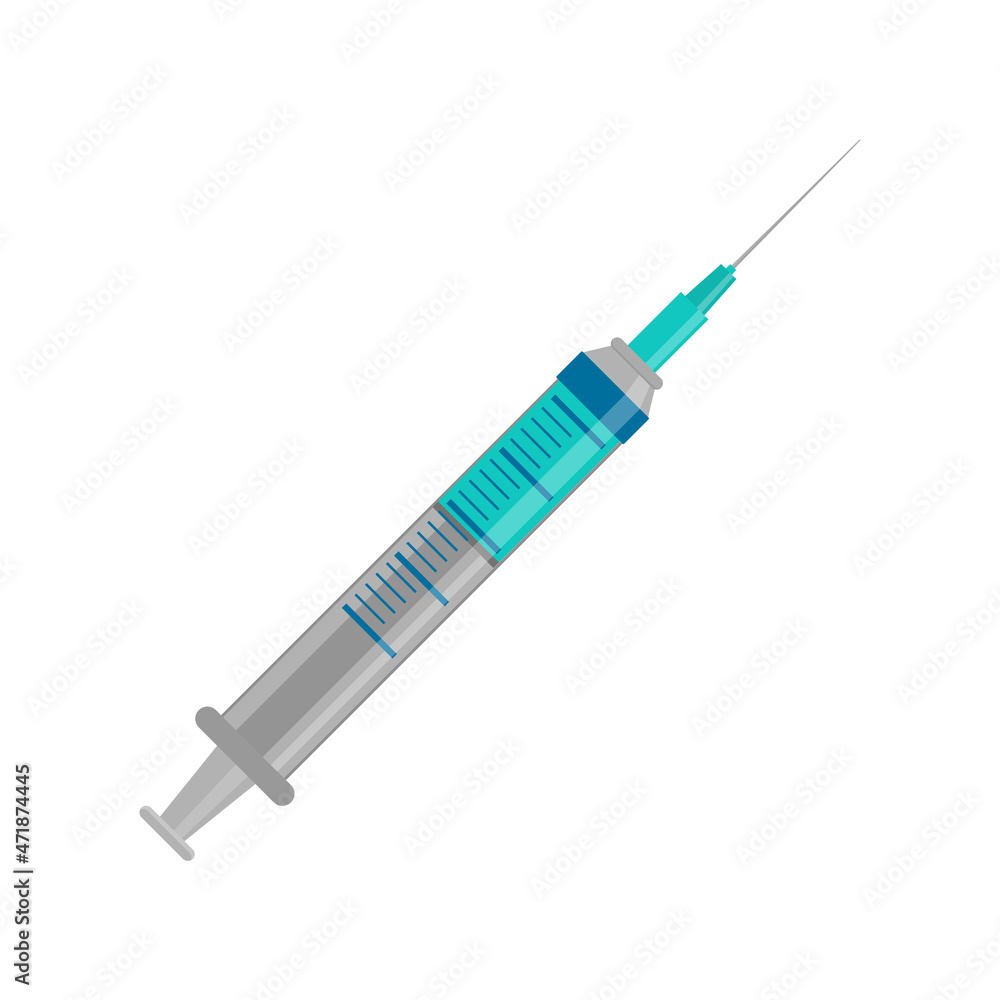 Syringe injector application device with needle icon Syringe injector application device with needle icon