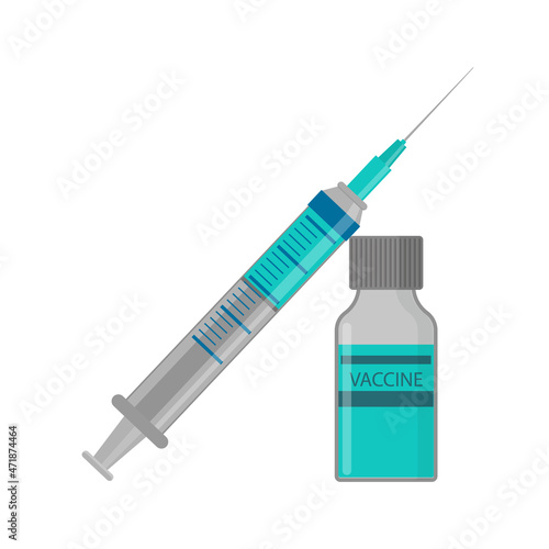 Syringe injector application device with vial icon