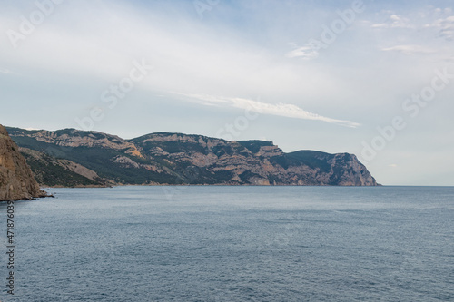 Rock in the sea bay. Sea bay rock view. Landscape of sea bay . Blue Lagoon