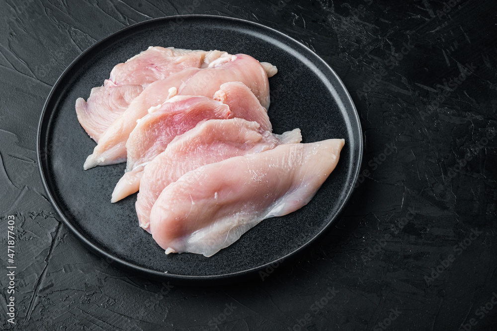 Raw chicken meat with copy space for text