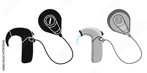 Cochlear Implant Vector illustration. Hearing therapy concept.