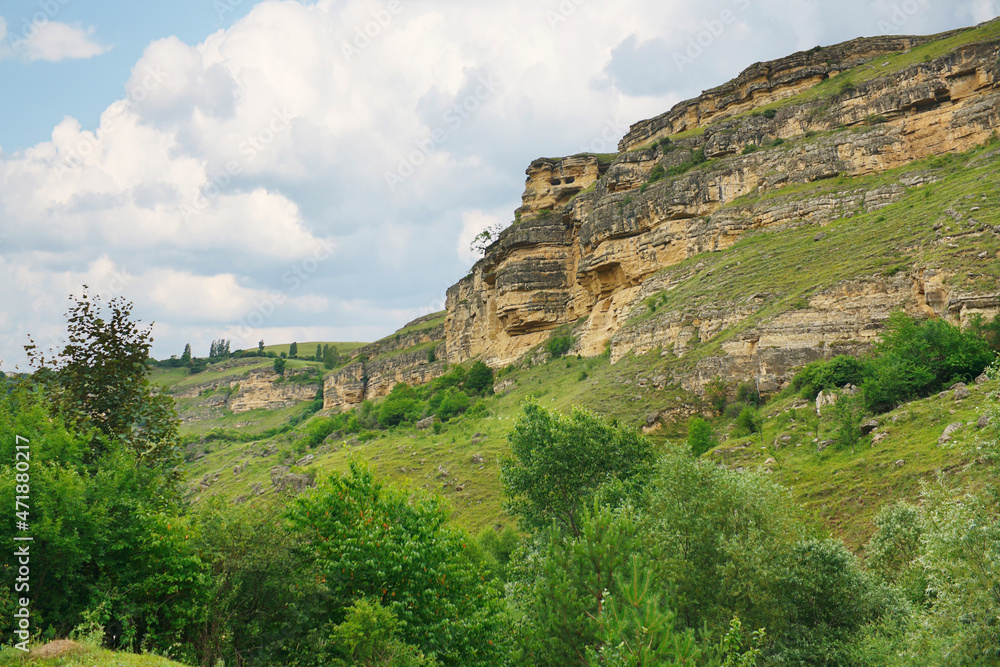 Amazing view of rocks in gorge in foothills of North Caucasus. Amazing view of rocks in gorge in foothills of North Caucasus.