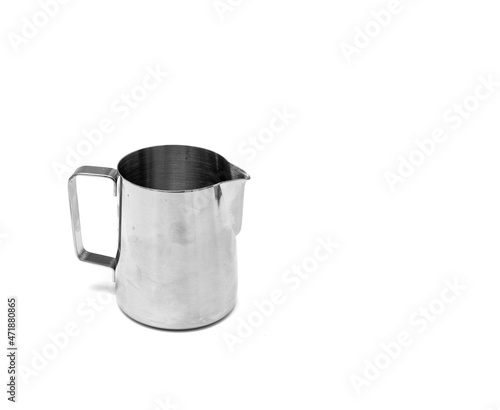 Metal mug isolated on white background