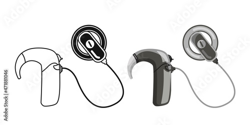 Cochlear Implant Vector illustration. Hearing therapy concept.
