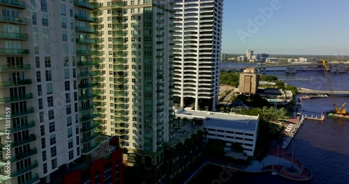Waterfront condos Jacksonville Florida. 5k drone footage photo