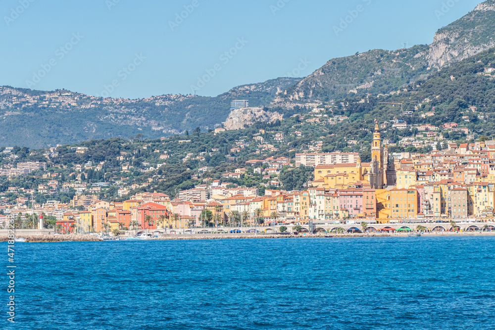 Panoramic view of Menton from Ventimiglia
