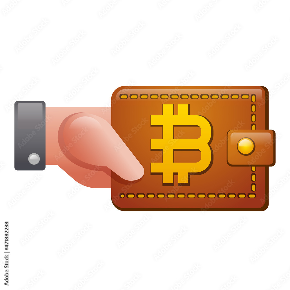 Obraz premium Cryptocurrency Bitcoin Wallet Icon