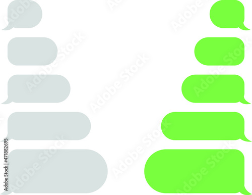chat speech message mobile Smartphone chatting SMS app template bubbles. SMS chat composer