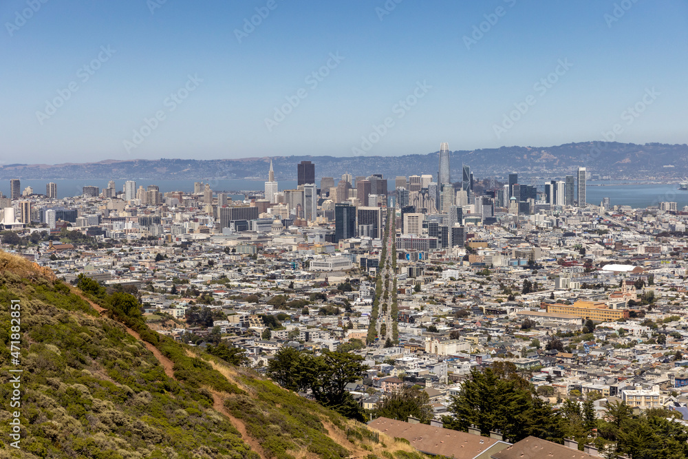 City of San Francisco seen from Twin Peaks drive