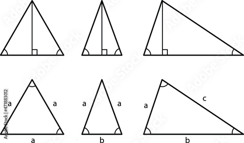 Math Triangle Education Diagrams - Isosceles, Equilateral, Scalene