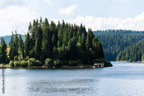 Landscape with Belis Fantanele Lake, artificial accumulation lake from Gilaului Mountains, Cluj County. Romania. photo