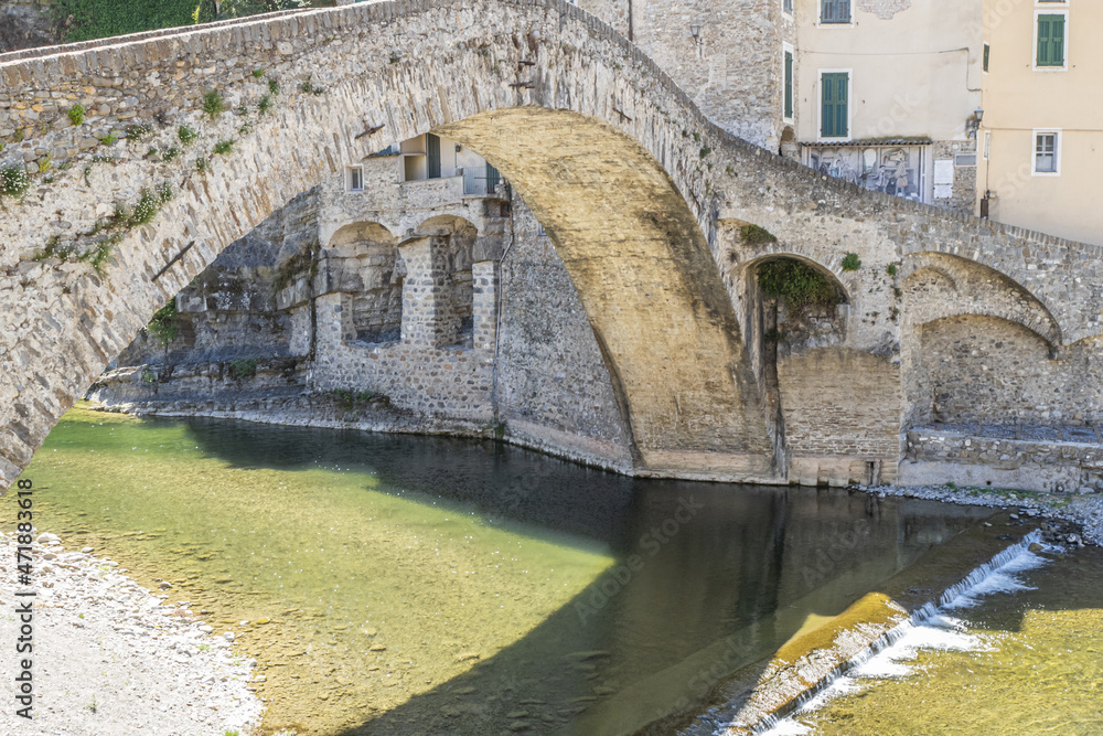 The beautiful Roman stone bridge in Dolceacqua