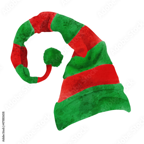 Watercolor Hand drawn Elf Hat