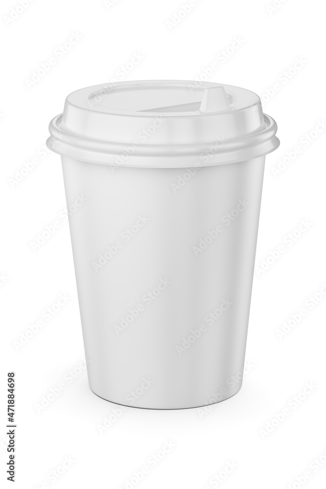 Blank white coffee paper cup isolated on white background. 3d endering. Blank white coffee paper cup isolated on white background. 3d endering.