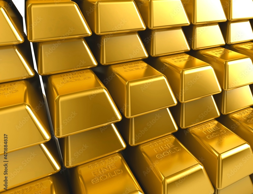 Gold bars. Banking and investment concept. 3d render Gold bars. Banking and investment concept. 3d render