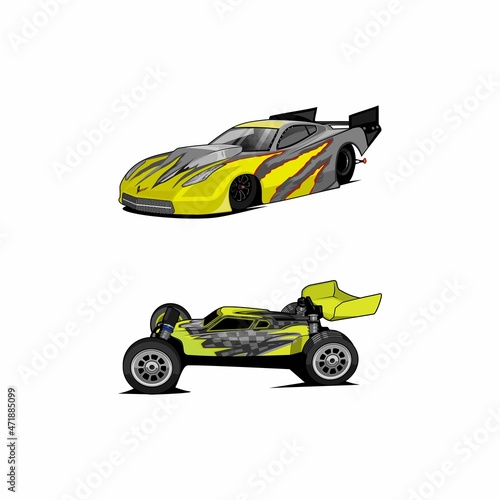  bundle set dirt racing RC car vector