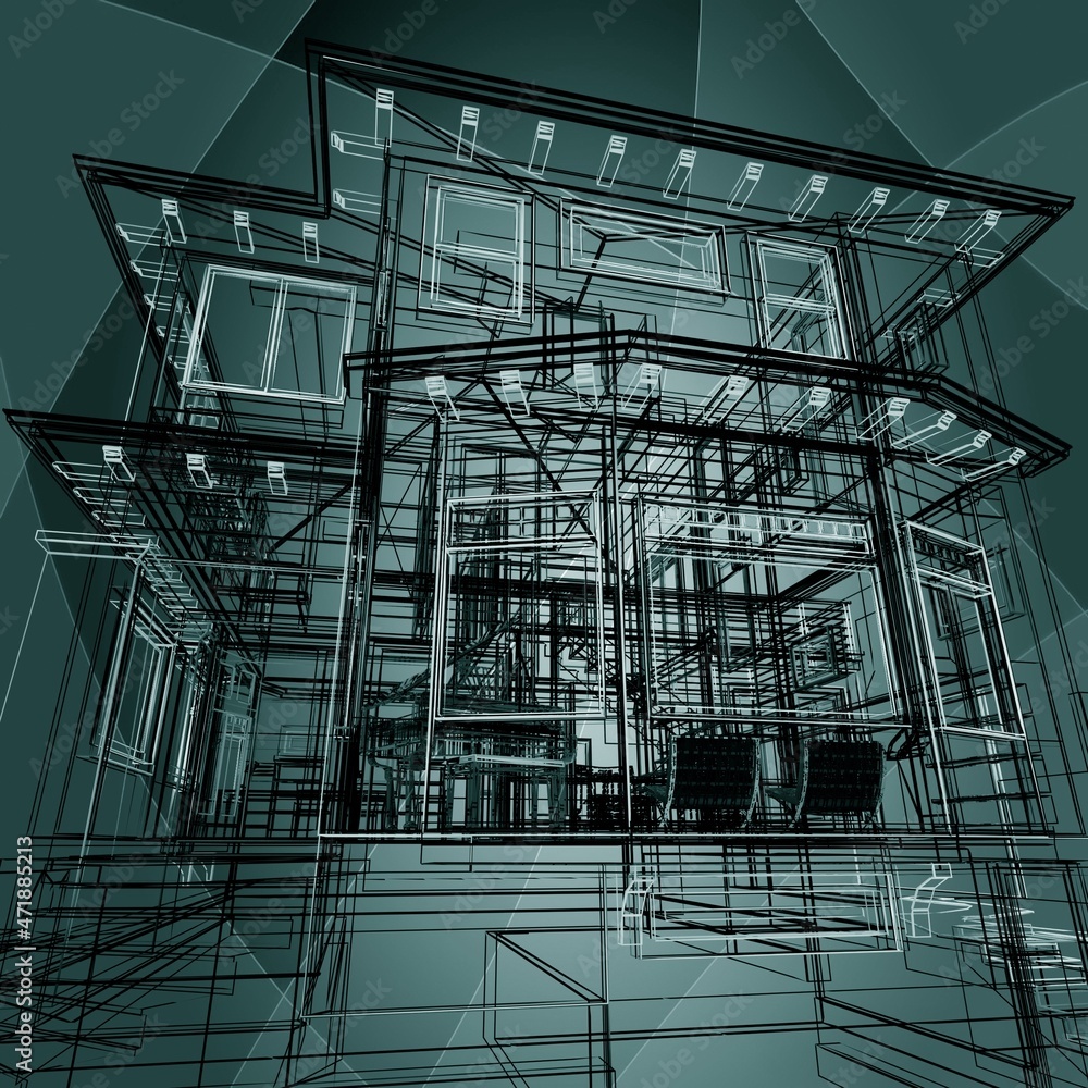 Obraz premium Abstract architecture background. 3d rendering