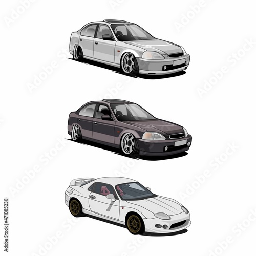  bundle set car sport vector