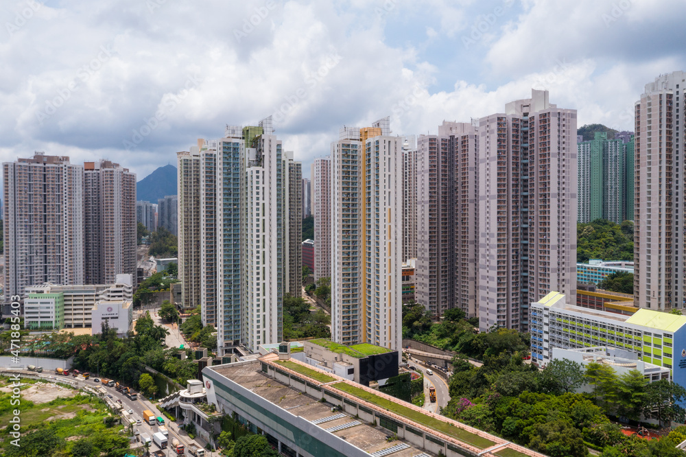 Top view of Hong Kong city Top view of Hong Kong city