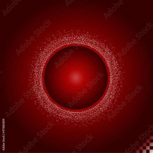 Red abstract particle sphere force field barrier