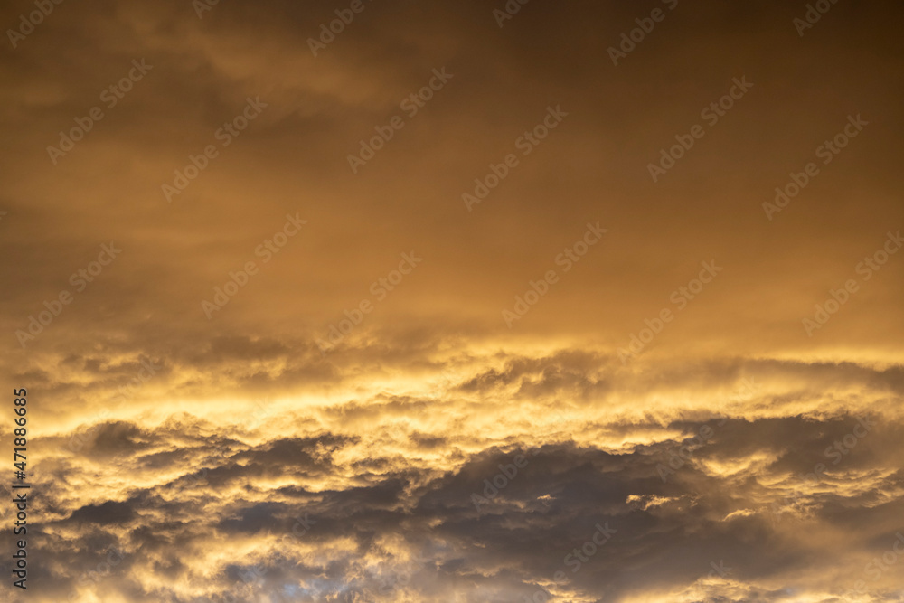 Sunrise in Morning with Orange, Yellow and Pink sky, Dramatic twilight landscape with Sunset in evening. Vector mesh horizon Sky banner of sunrise or sunlight for four seasons background.
