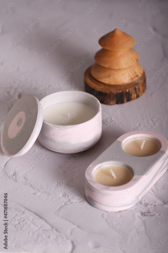 handmade candles in plaster handmade candles in plaster