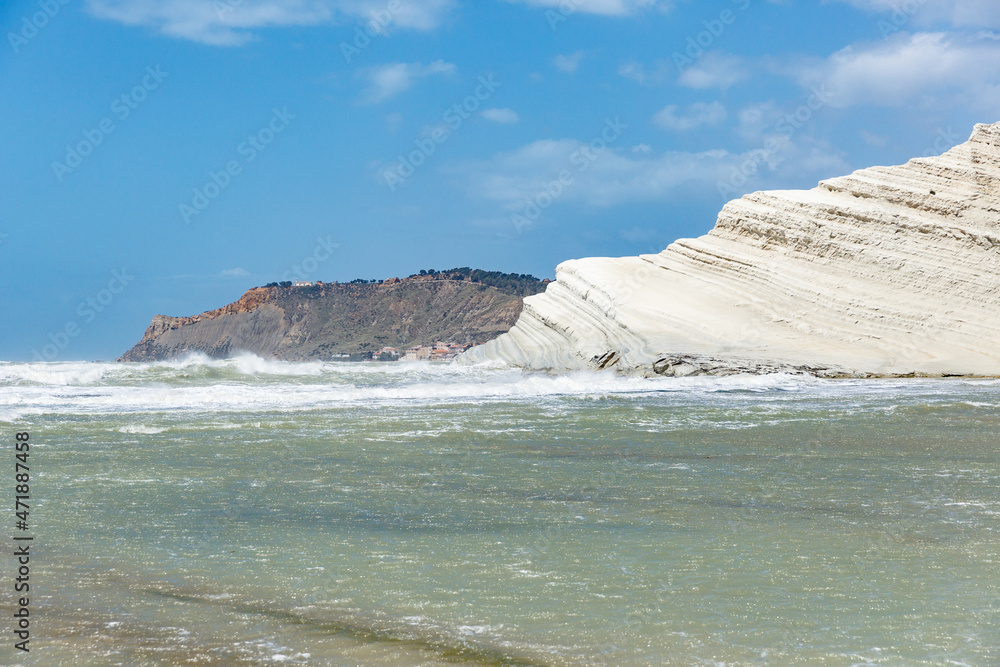 Realmonte rocky white cliffs Stair of the Turks or Scala dei Turchi, Realmonte ...