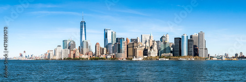 Manhattan island skyline panorama, New York City, USA
